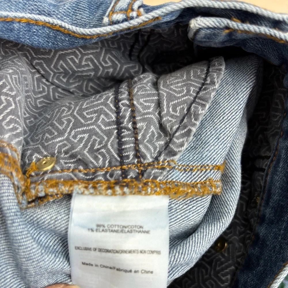 Tory Burch Blue Denim Mini Skirt with Embroidery Size 6
